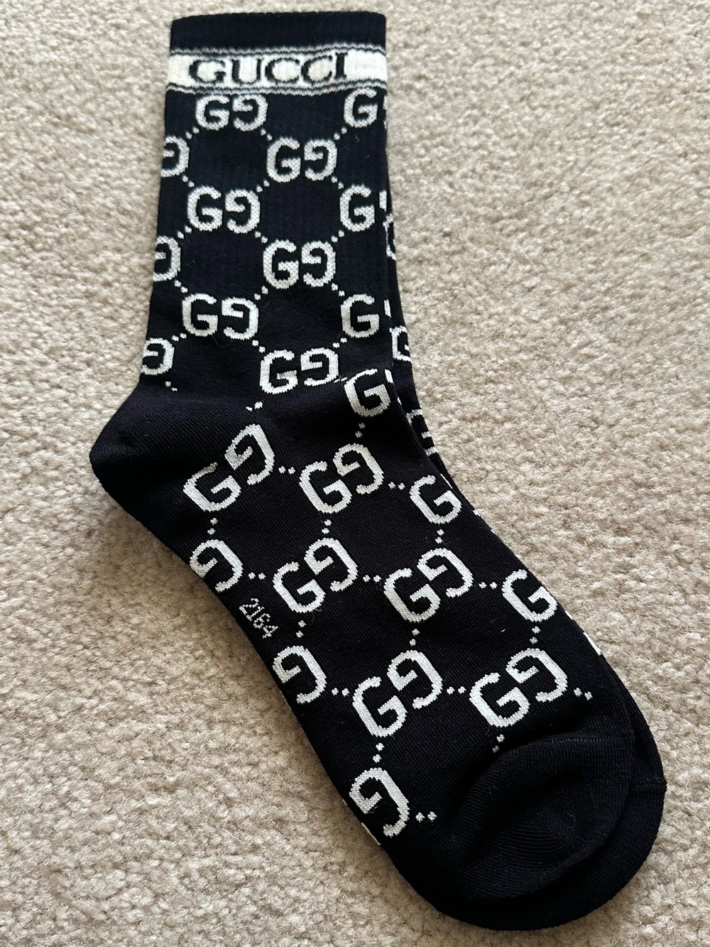 Gucci Black & White GG Crew Socks